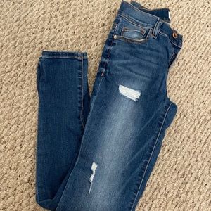 Sneak Peek - dark denim ripped skinny jeans